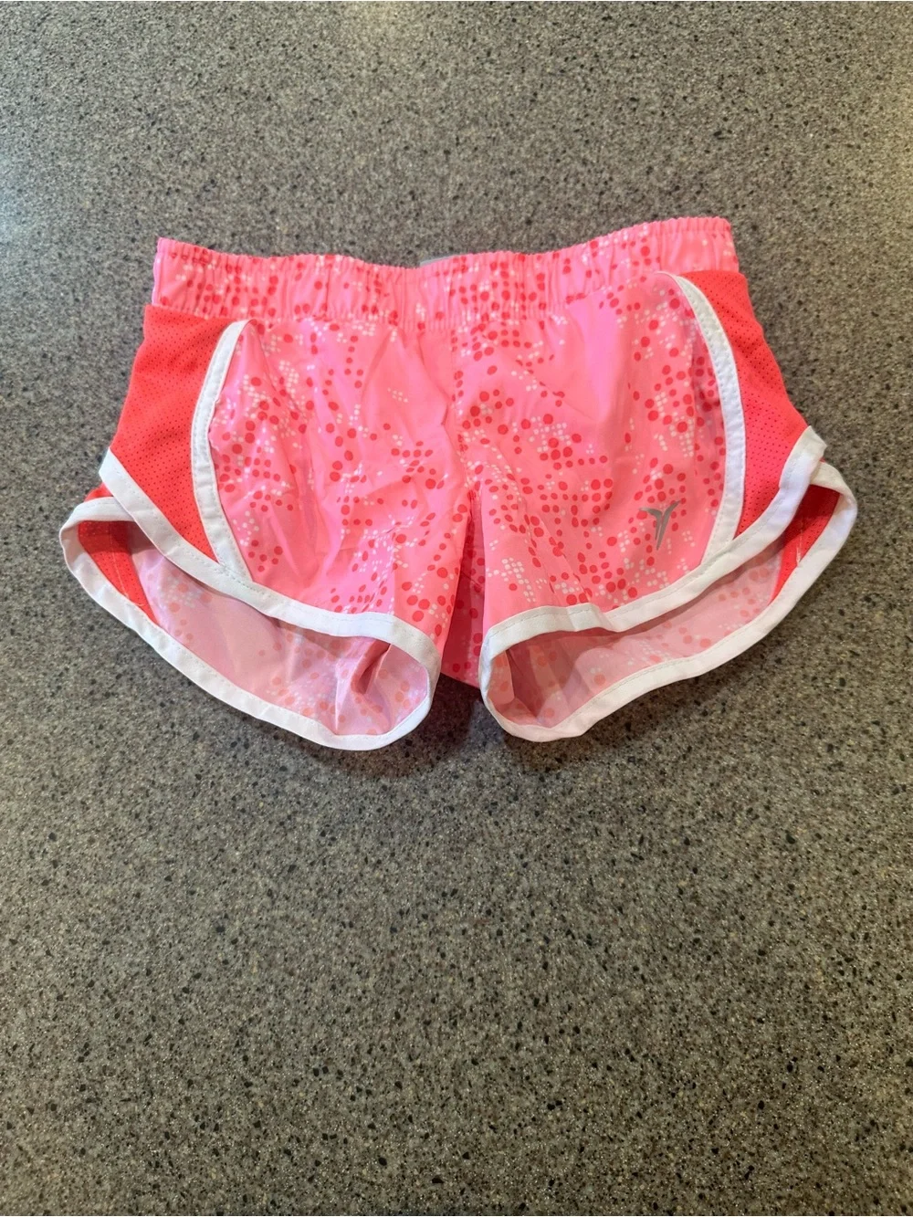 Pink Active Running Shorts with White Trim